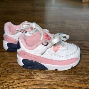 Toddler Nike Air White and Pink Sneakers